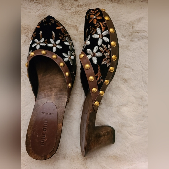 Miu Miu vintage embroidered clogs - Picture 5 of 9